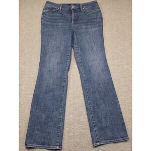 NYDJ Marilyn Straight Leg Blue Jeans Womens 14 Lift Tuck Technology Medium Wash
